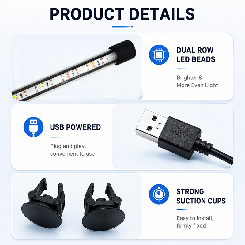 18-58cm USB Full Spectrum Aqua - Aquarium Marine Lights ulasan dan harga
