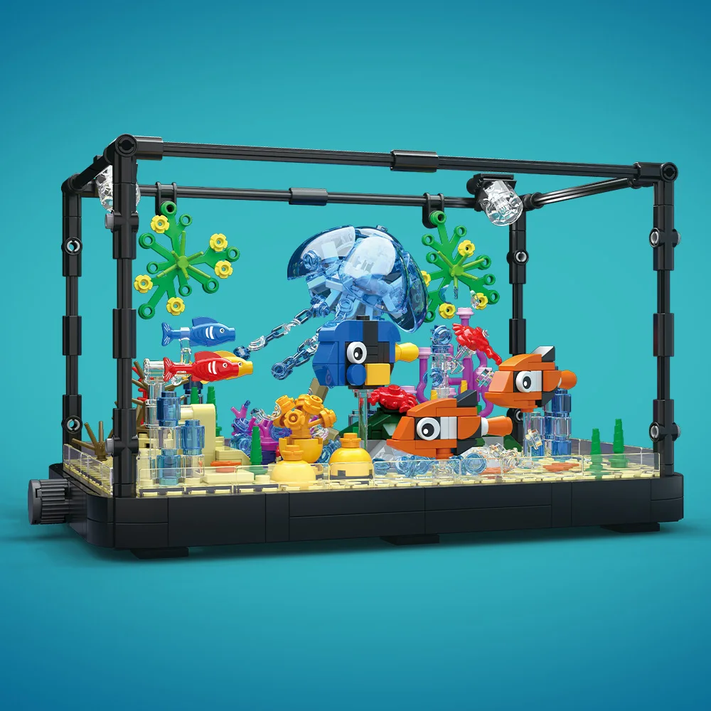 Fish Tank Building Block Set w - Marine Aquarium Cube ulasan dan harga