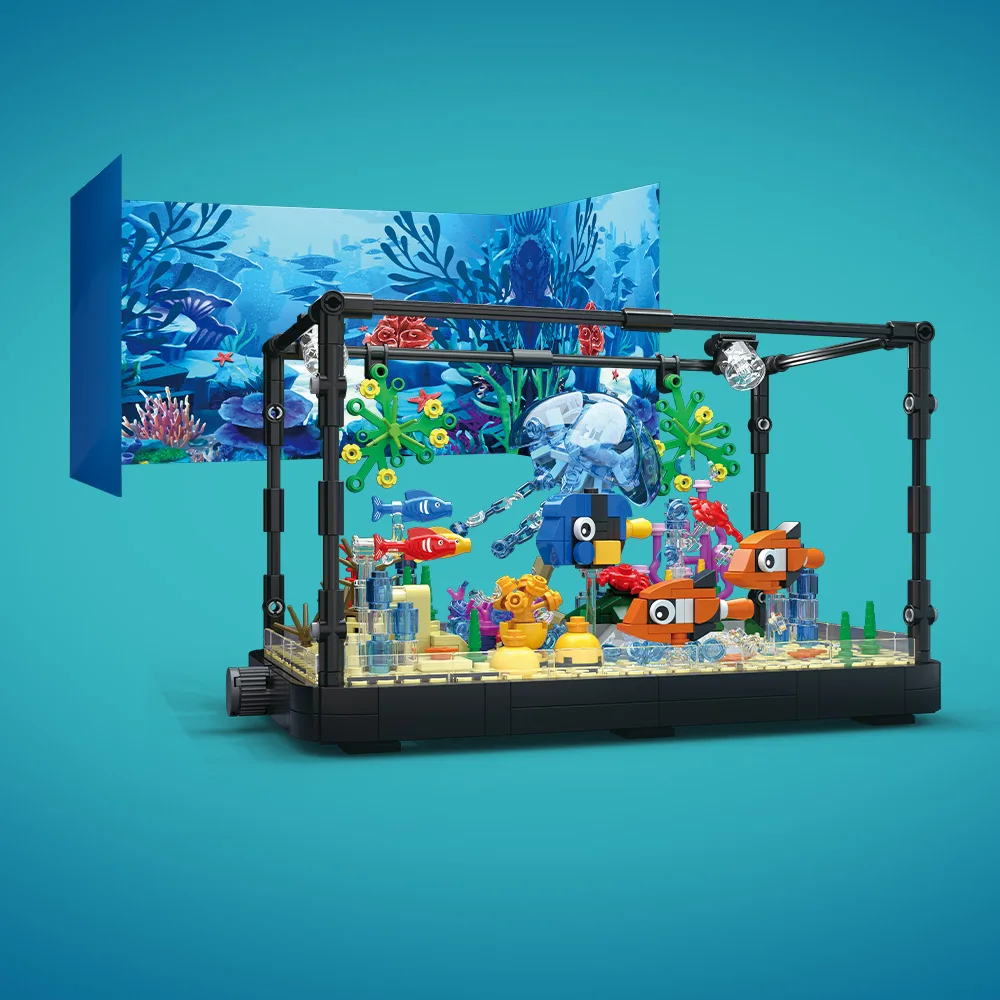Fish Tank Building Block Set w - Marine Aquarium Cube ulasan dan harga