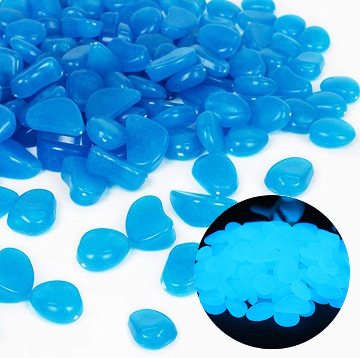 Fish Tank Rocks Glow Blue Pebb - Ocean Aquarium ulasan dan harga