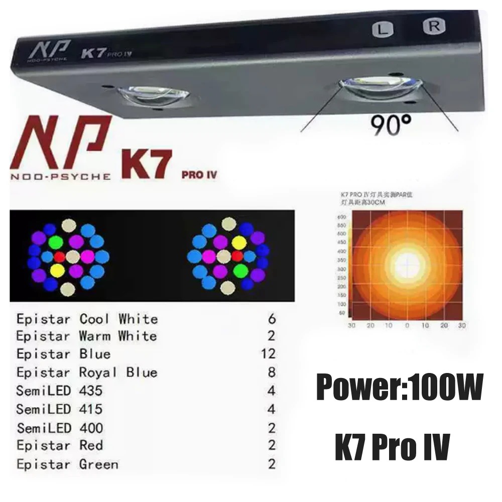 Noopsyche NP K7Pro IV 100W App - Saltwater Tank ulasan dan harga